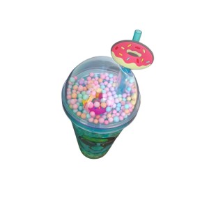 ماگ اسموتی دو جداره سیلیکوژل طرح دونات عینکی کد124