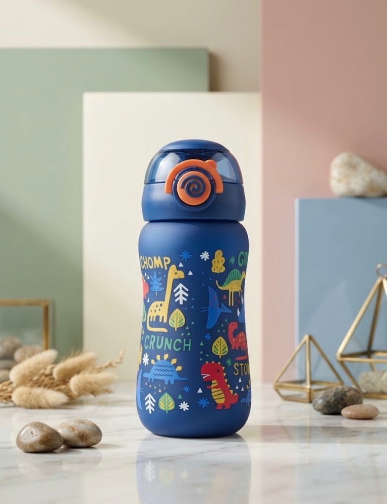 قمقمه 400ml نی دار طرح دایناسور