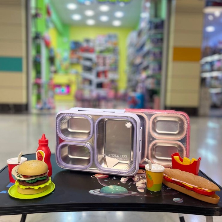 ظرف غذا استیل 3 قسمتی