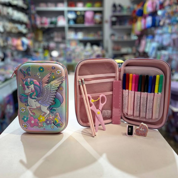 جامدادی به همراه وسایل طرح تک شاخ وست