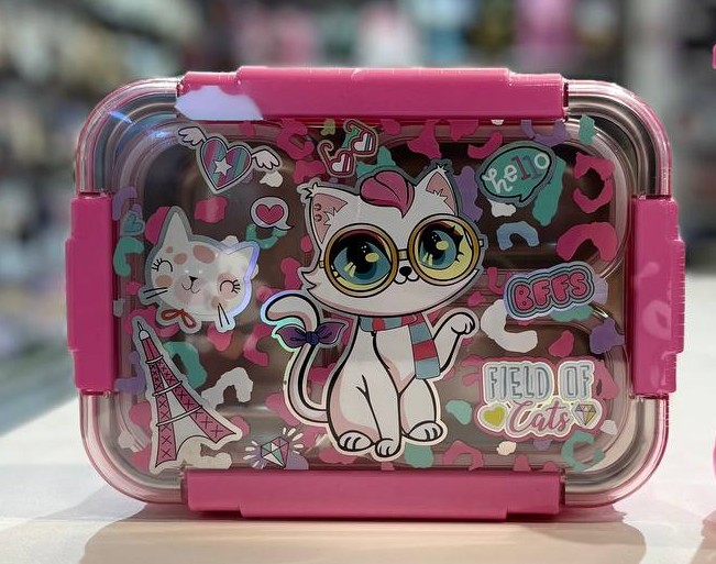 ظرف غذا استیل طرح گربه وست