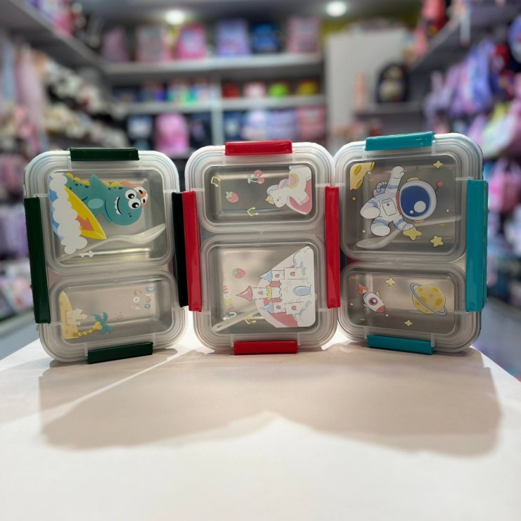 ظرف غذا استیل طرح دار