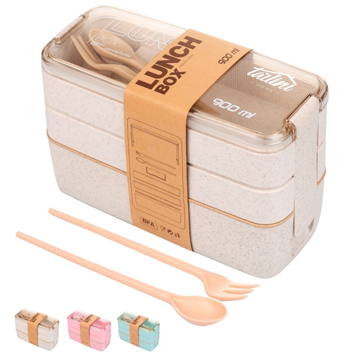 ظرف غذای بامبو ارگانیک سه طبقه