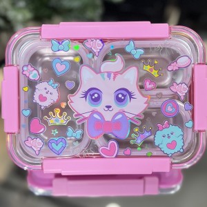 ظرف غذا استیل طرح گربه وست