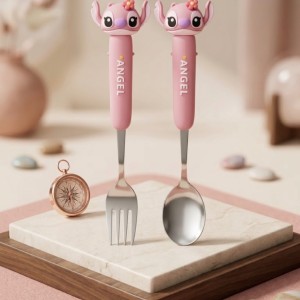 قاشق چنگال دسته سیلیکونی طرح استیچ