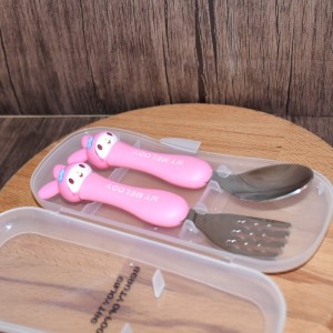 قاشق چنگال دسته سیلیکونی مای ملودی