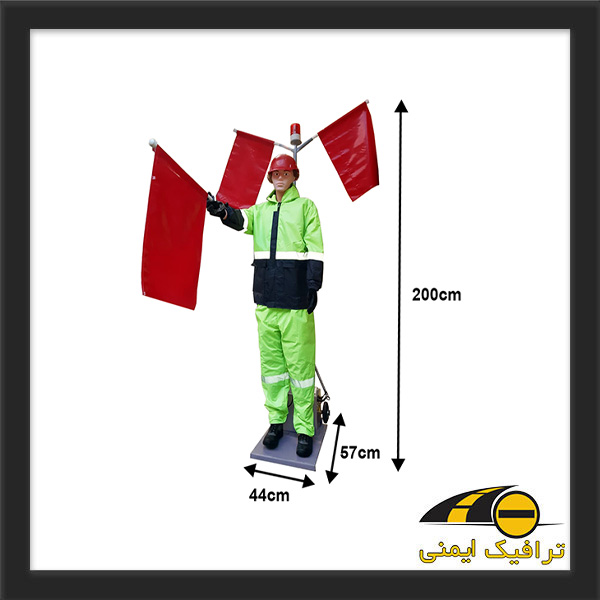 آدمک پرچم زن سه بعدی و دو بعدی