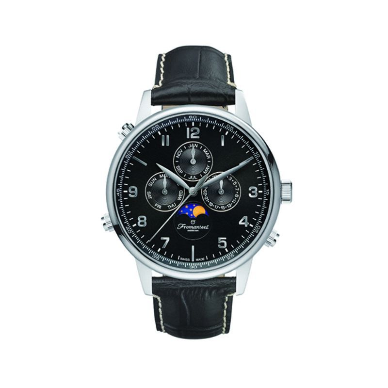 ساعت مچی عقربه ای مردانه فرومنتیل مدل Globetrotter Moon phase Black