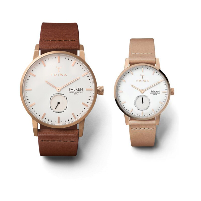 ساعت ست برند Triwa مدل Rose Falken,Brown Classic-Rose Svalan