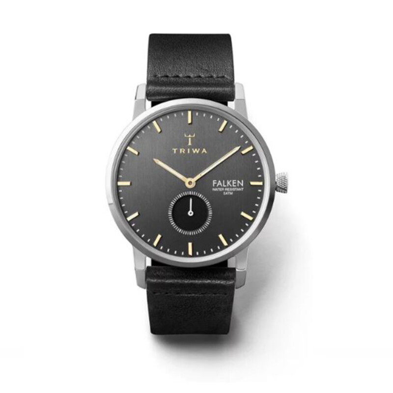 ساعت مچی عقربه ای زنانه مردانه تریوا (TRIWA) مدل Smoky Falken Black classic