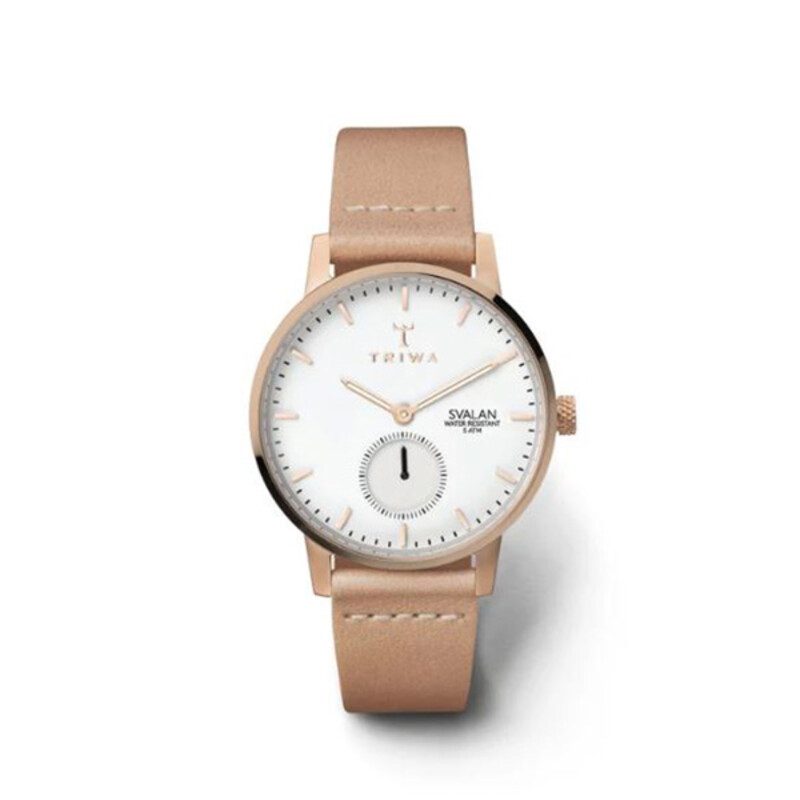 ساعت مچی عقربه ای زنانه تریوا مدل Rose Svalan ,Tan Classic