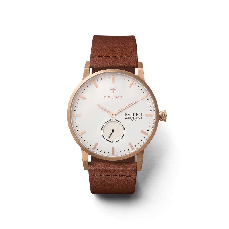 ساعت مچی عقربه ای زنانه مردانه تریوا (TRIWA) مدل Rose Falken Brown classic