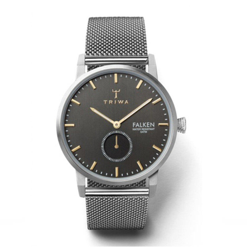 ساعت مچی عقربه ای زنانه مردانه تریوا (TRIWA) مدل Smoky Falken Steel mesh