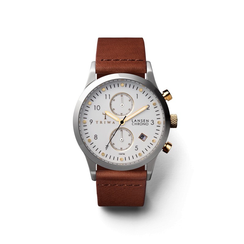 ساعت مچی عقربه ای تریوا مدل Ivory Lansen Chrono,Brown Classic