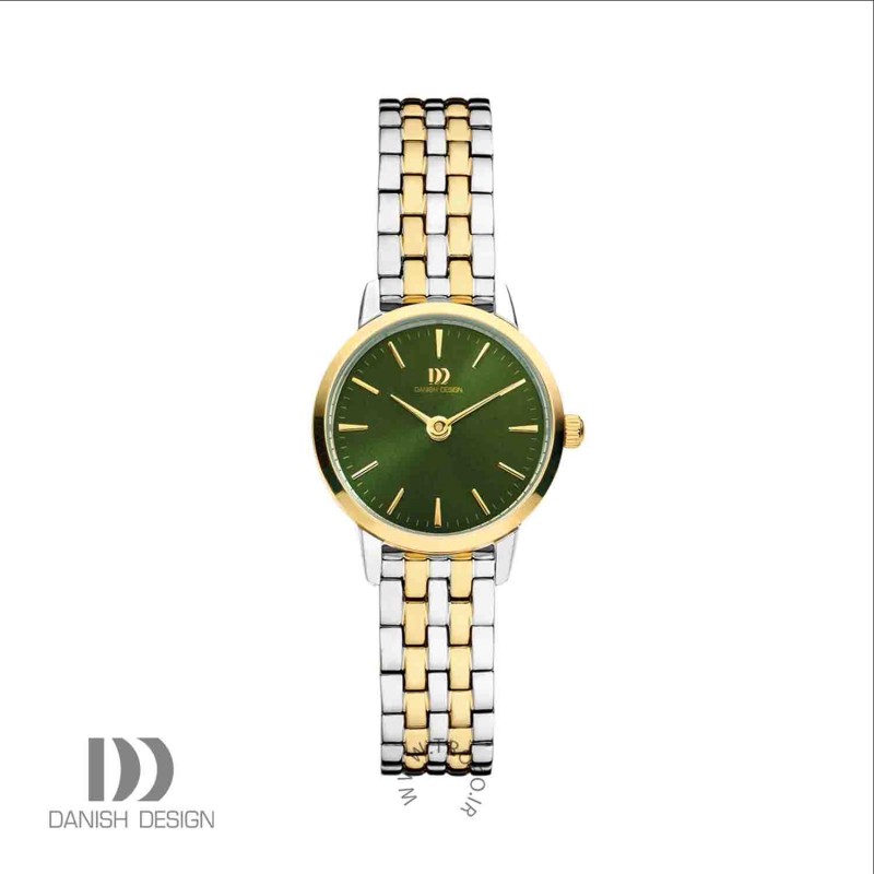 ساعت مچی عقربه ای زنانه دنیش دیزاین (Danish design) مدل IV90Q1268  Akilia Mini Link Two-Tone Gold Green