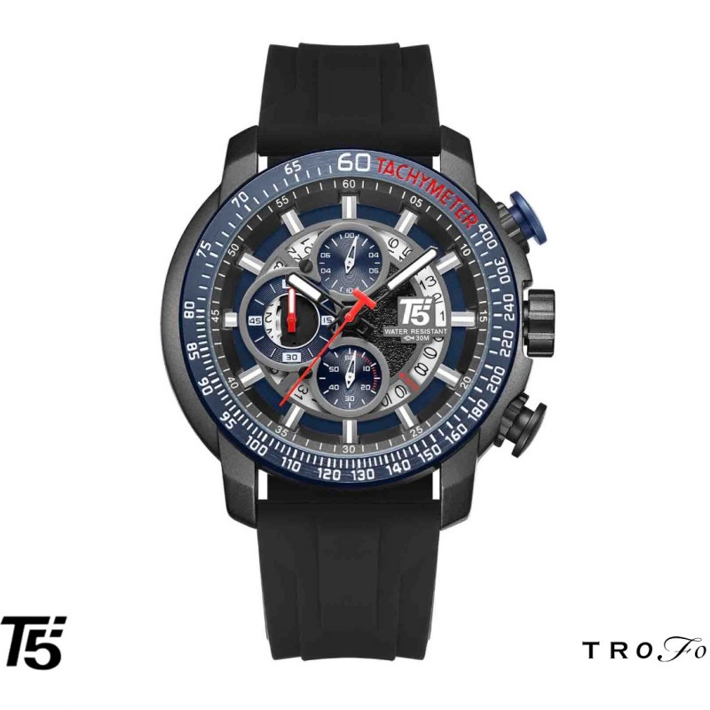 ساعت مچی عقربه ای مردانه تی فایو (T5)  کد H3865 سرمه ای