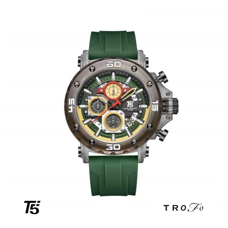 ساعت مچی عقربه ای مردانه تی فایو (T5)  کد H4043 سبز