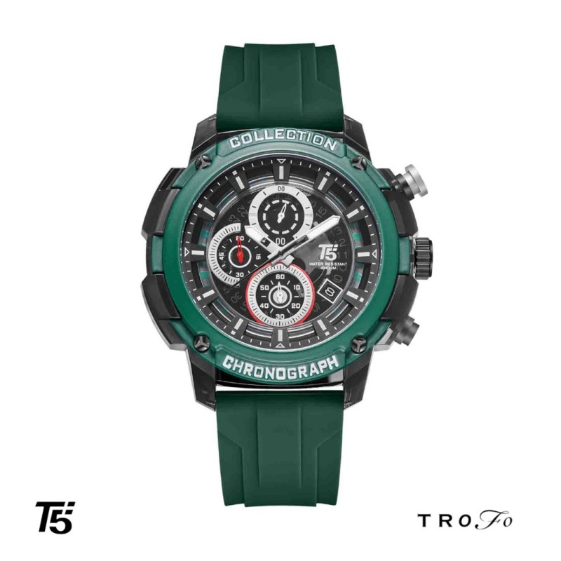 ساعت مچی عقربه ای مردانه تی فایو (T5)  کد H4015  سبز