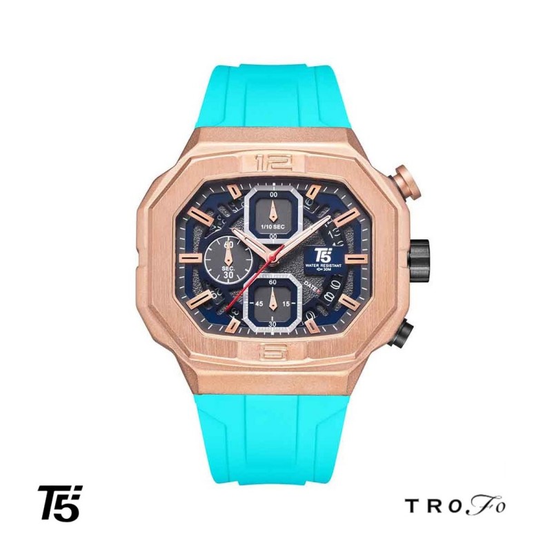 ساعت مچی عقربه ای مردانه تی فایو (T5)  کد H3952 رزگلد