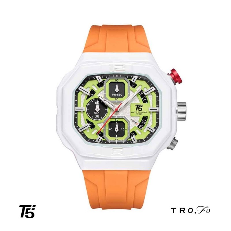 ساعت مچی عقربه ای مردانه تی فایو (T5)  کد H3952 سفید