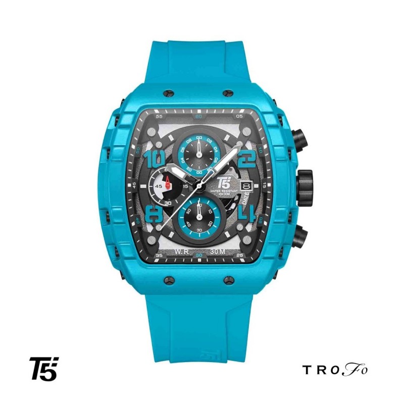 ساعت مچی عقربه ای مردانه تی فایو (T5)  کد H3984 آبی