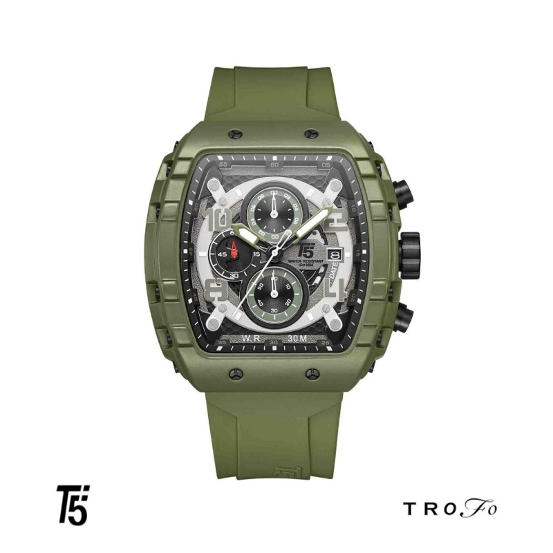 ساعت مچی عقربه ای مردانه تی فایو (T5)  کد H3984 سبز
