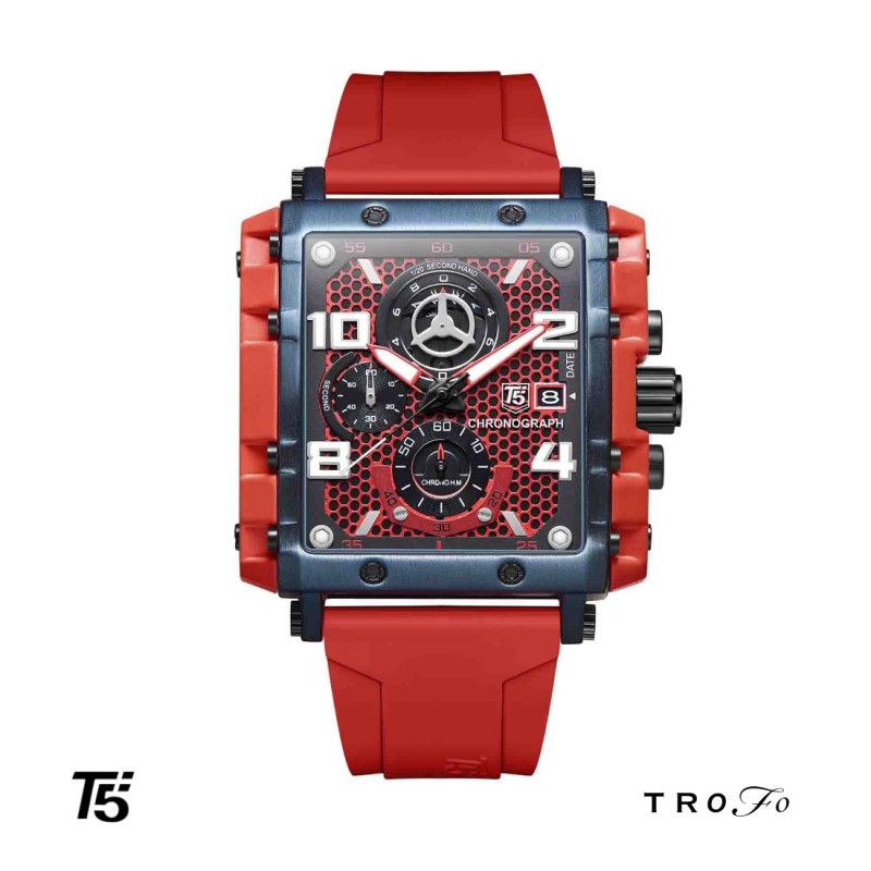 ساعت مچی عقربه ای مردانه تی فایو (T5)  کد H3886 قرمز