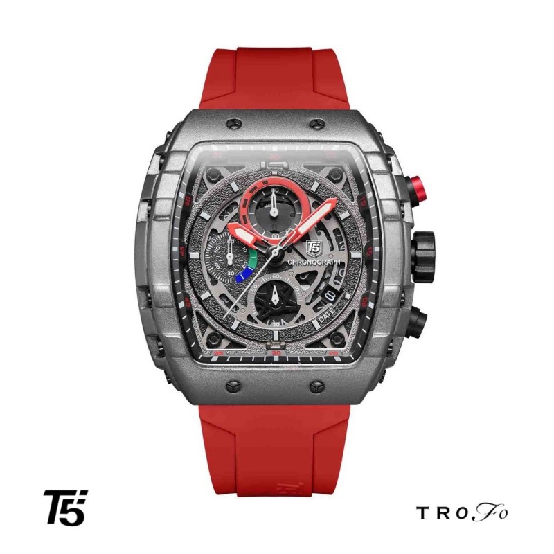 ساعت مچی عقربه ای مردانه تی فایو (T5)  کد H3905  قرمز