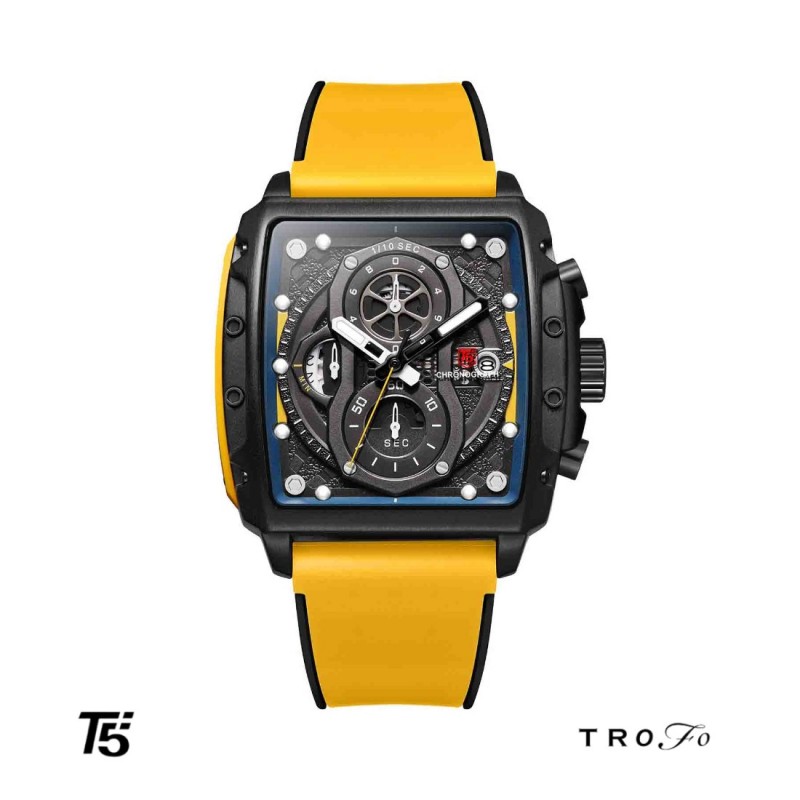 ساعت مچی عقربه ای مردانه تی فایو (T5)  کد H3920  زرد