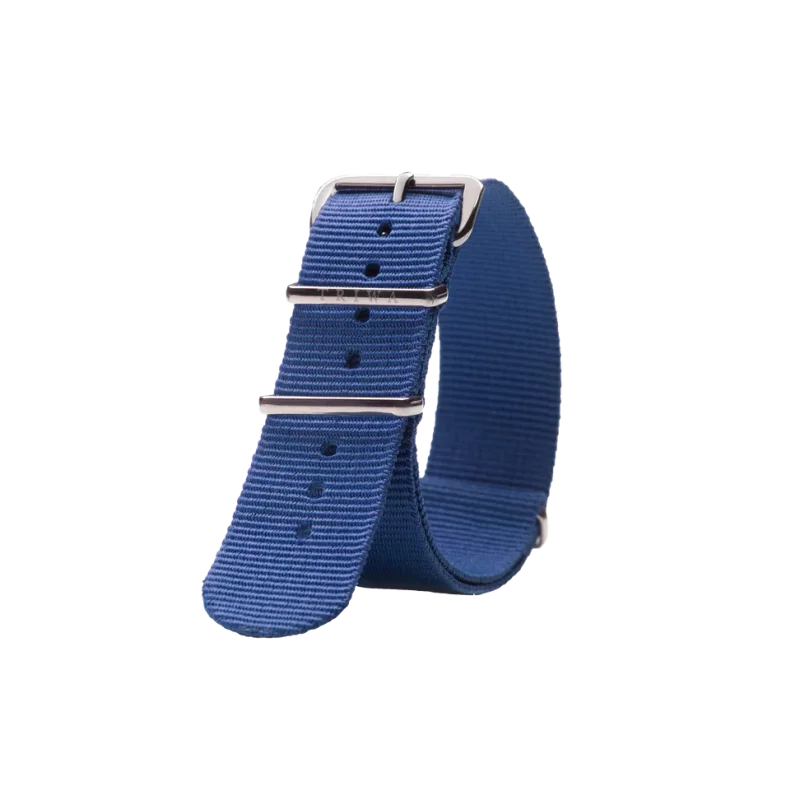 بند برزنتی سرمه ای بلند  تریوا مدل Blue navy-Silver -20 mm