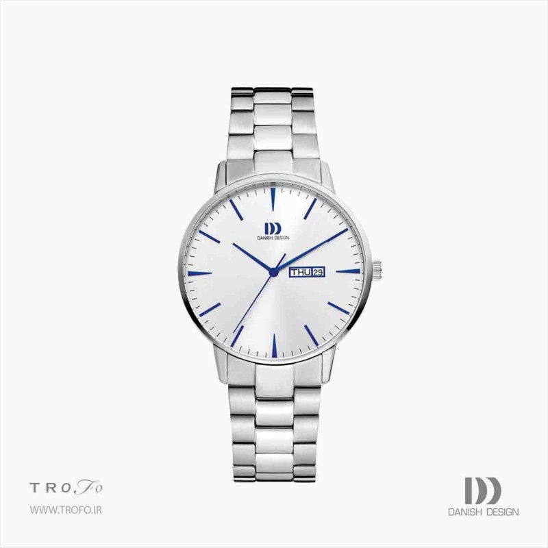 ساعت مچی عقربه ای مردانه دنیش دیزاین (Danish design) مدل IQ90Q1267  Akilia Day/Date Silver Cobalt Link