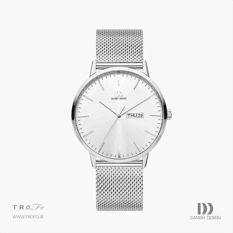ساعت مچی عقربه ای مردانه دنیش دیزاین (Danish design) مدل IQ62Q1267  Akilia Day/Date Silver Mesh