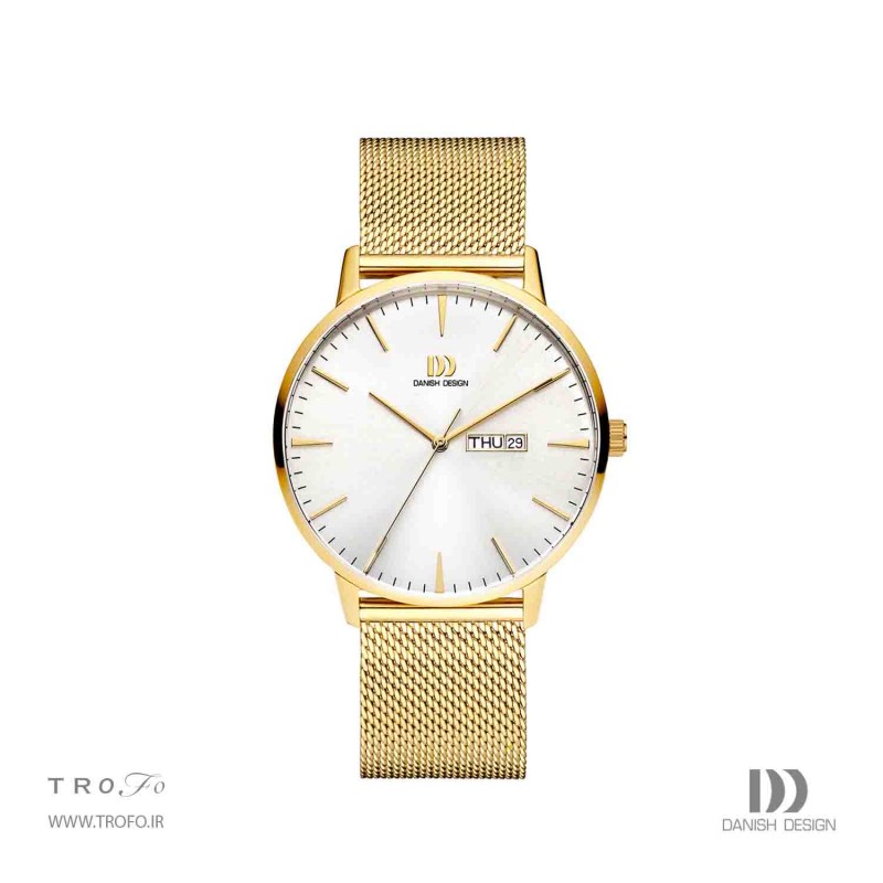 ساعت مچی عقربه ای مردانه دنیش دیزاین (Danish design) مدل IQ05Q1267  Akilia Day/Date Gold Mesh