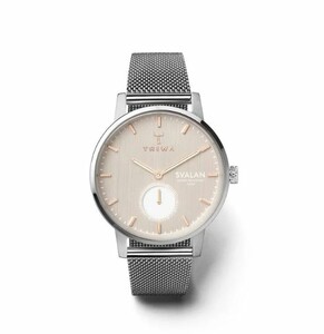ساعت مچی عقربه ای زنانه تریوا Blush Svalan-Steel Mesh از نما سه رو به رو