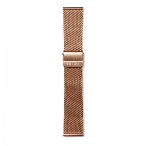 بند استیل رزگلد تریوا مدل Rose Gold Mesh Super slim-Rose-20 mm
