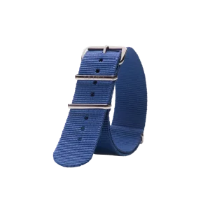 بند برزنتی سرمه ای بلند  تریوا مدل Blue navy-Silver -20 mm