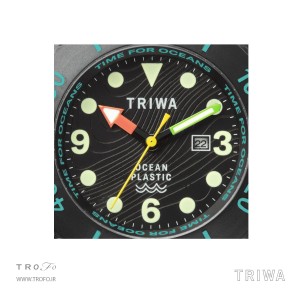 ساعت مچی عقربه ای زنانه مردانه تریوا (TRIWA) مدل SUB Ocean Plastic Turtle seaweed