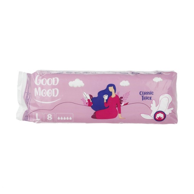 نوار بهداشتی گود مود مدل classic thick بسته 8 عددی سایز بزرگ