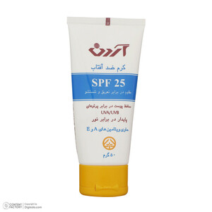 کرم ضدآفتاب بدون ‌رنگ آردن، SPF25