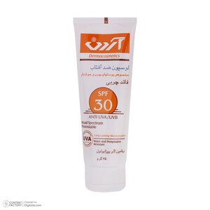 لوسیون ضد آفتاب بدون رنگ آردن SPF30 مدل Oil Free محافظ UVA ،UVB، ضد حساسیت، مرطوب‌کننده، ضد آب، مناسب پوست‌‌های آکنه‌ای و چرب وزن 75 گرم