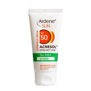 کرم ضد آفتاب بدون رنگ آردن SPF50 مدل ACNESOL محافظ UVB، ضد جوش و آکنه، مناسب انواع پوست حجم 50 میلی‌لیتر