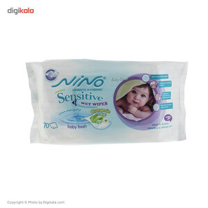 دستمال مرطوب کودک نینو مدل Sensitive - بسته 70 عددی