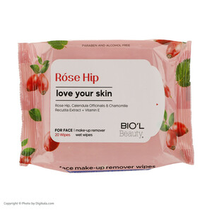 دستمال مرطوب بیول مدل Rose Hip بسته 20 عددی