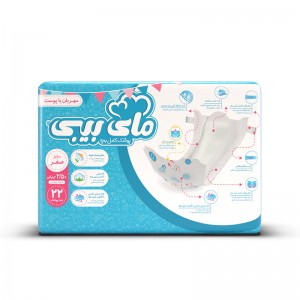 پوشک مای بیبی مدل سری مهربان با پوست سایز 0 بسته 22 عددی