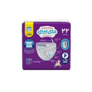 پوشک شورتی مای بیبی مدل کانال دار سایز 6 بسته 22 عددی