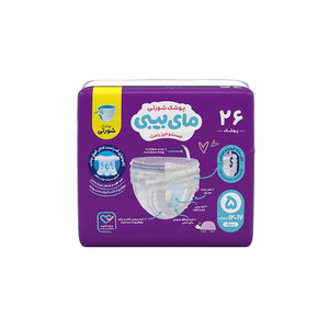 پوشک شورتی مای بیبی مدل کانال دار  سایز  5 بسته 26 عددی