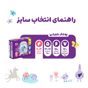 پوشک شورتی مای بیبی مدل کانال دار سایز 4 بسته 30 عددی