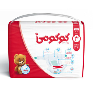 پوشک کودک کوکومی مدل اکو با لوسیون سایز 3 بسته 34 عددی