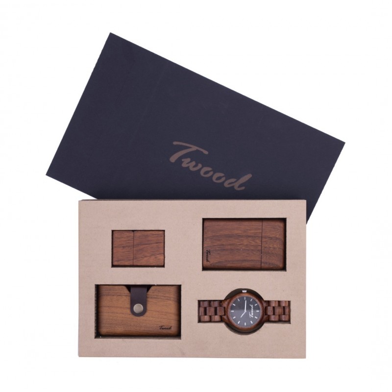 پک ست ساعت مچی-جاسیگاری-جاکارتی-فندک چوبی