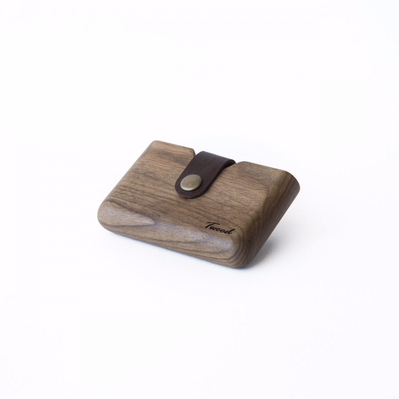جاکارتی چوبی سیوا دست‌ساز | کیف کارت مینیمال چوب طبیعی Twood تی وود